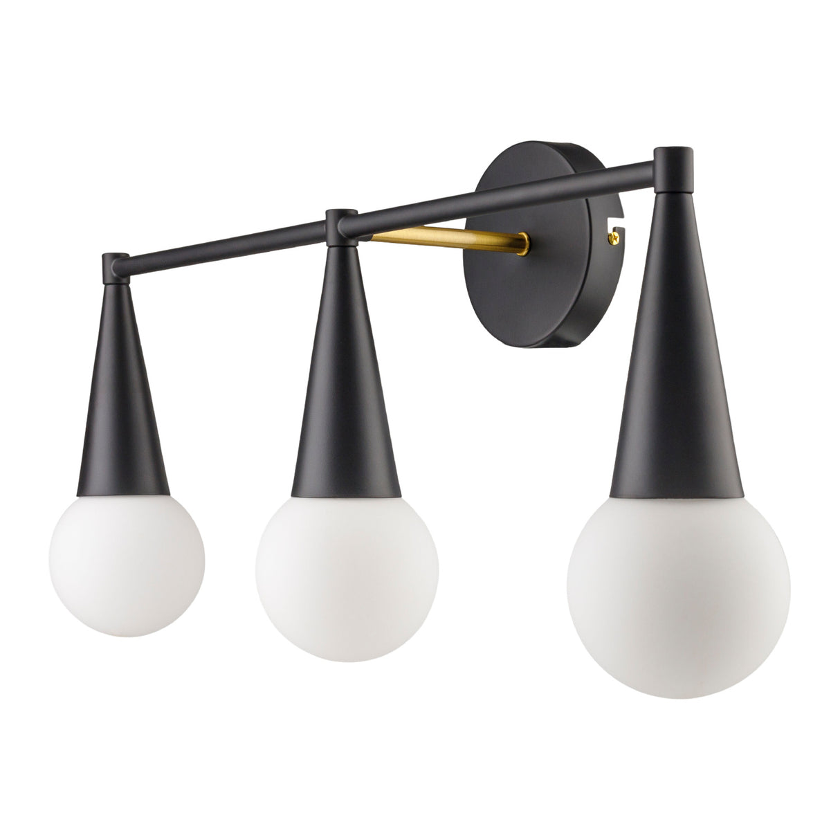Modern European furniture - Conical Black 3-Light Wall Lamp - www.oroa.com