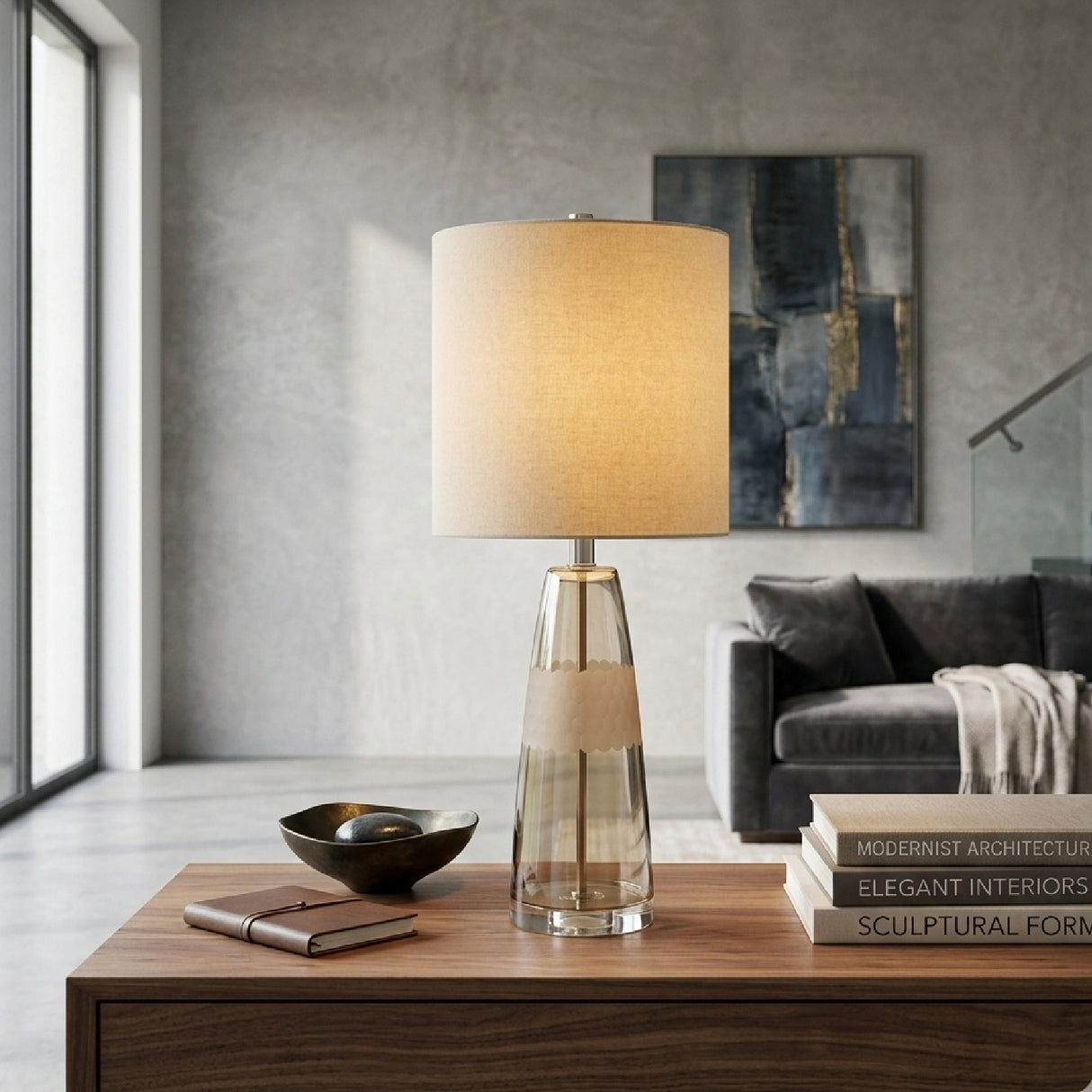 Modern European furniture - Clear Glass Accent Table Lamp - www.oroa.com
