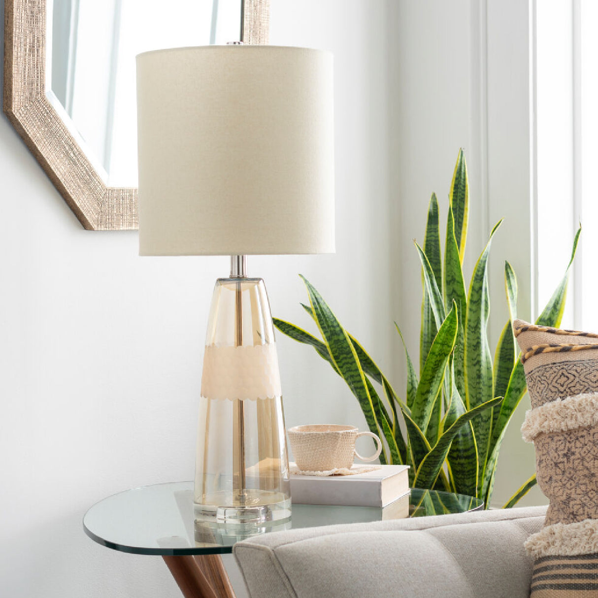 Modern European furniture - Clear Glass Accent Table Lamp - www.oroa.com