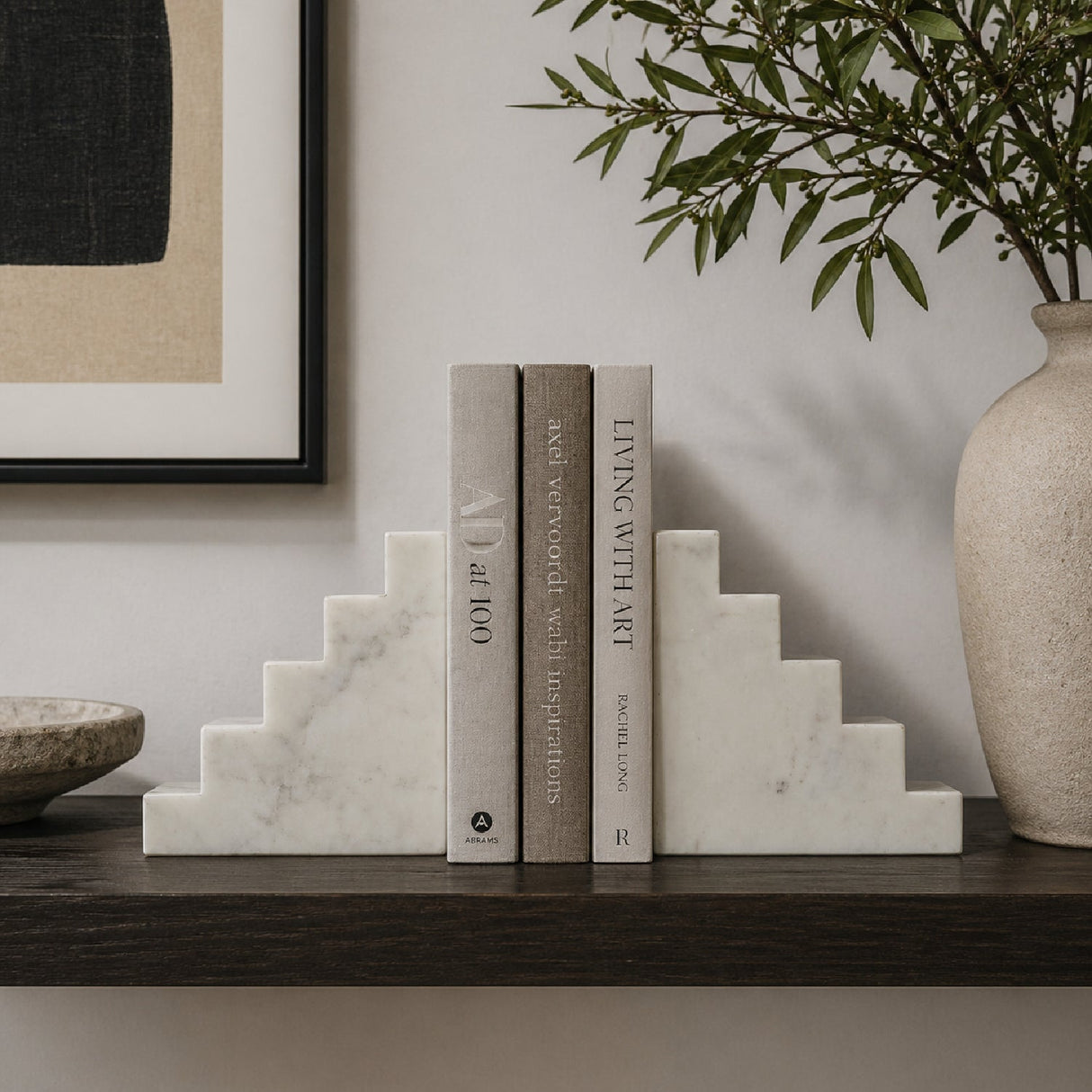 Modern European furniture - Marble Stairs Bookends (2) - www.oroa.com