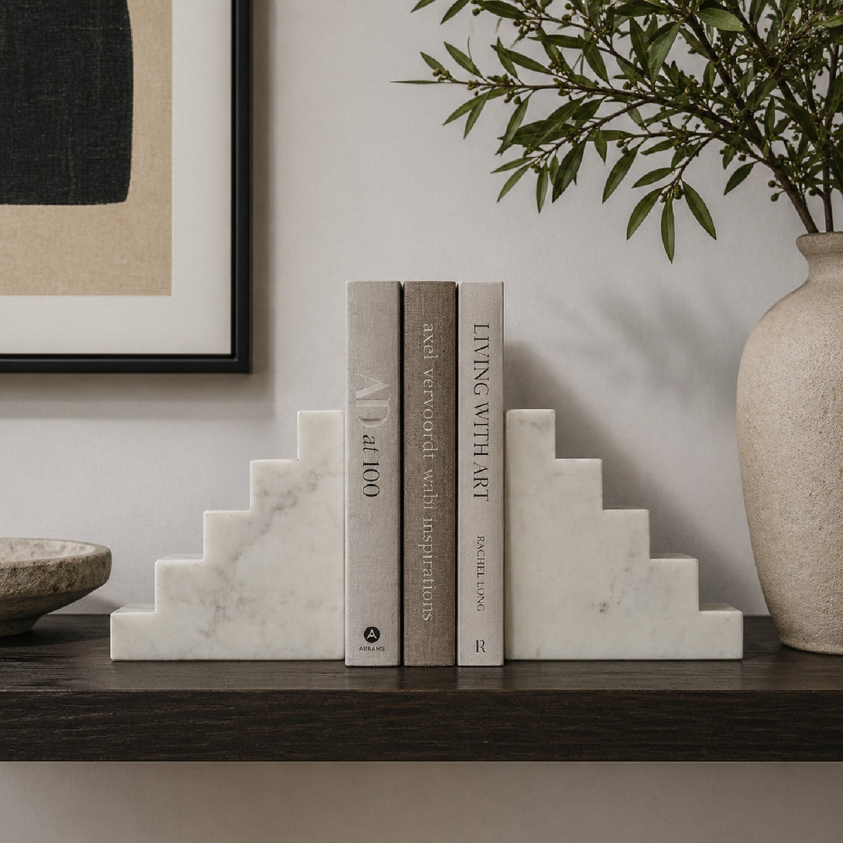 Modern European furniture - Marble Stairs Bookends (2) - www.oroa.com