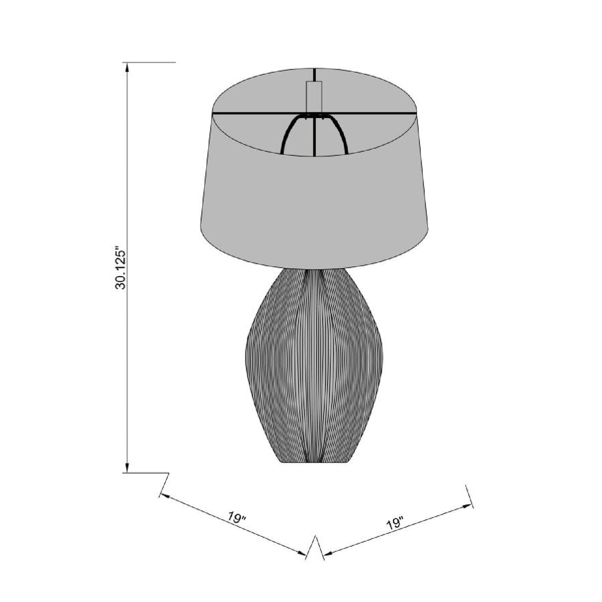 Modern European furniture - Glazed Gray Ceramic Table Lamp - www.oroa.com