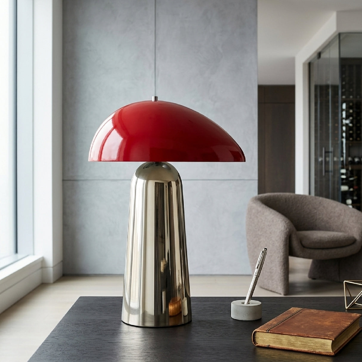 Modern European furniture - Colored Glass Shade Table Lamp - www.oroa.com