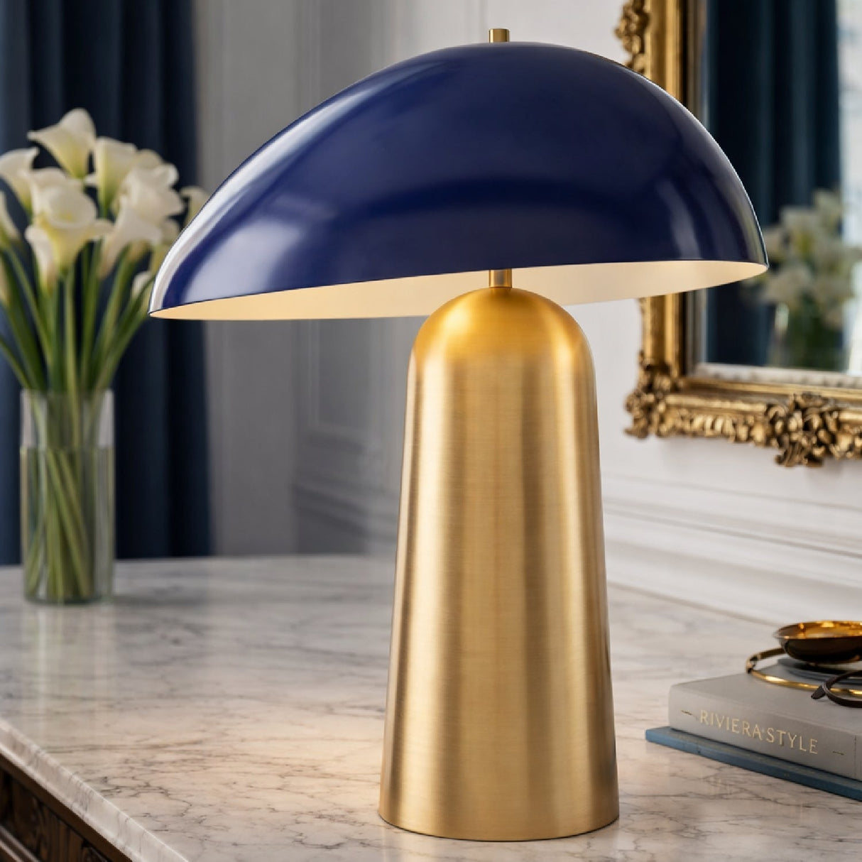 Modern European furniture - Colored Glass Shade Table Lamp - www.oroa.com
