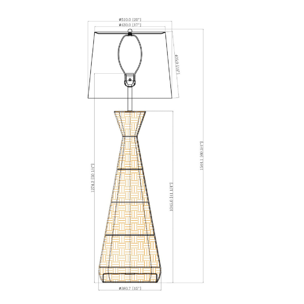Modern European furniture - Hourglass Rattan Accent Floor Lamp - www.oroa.com