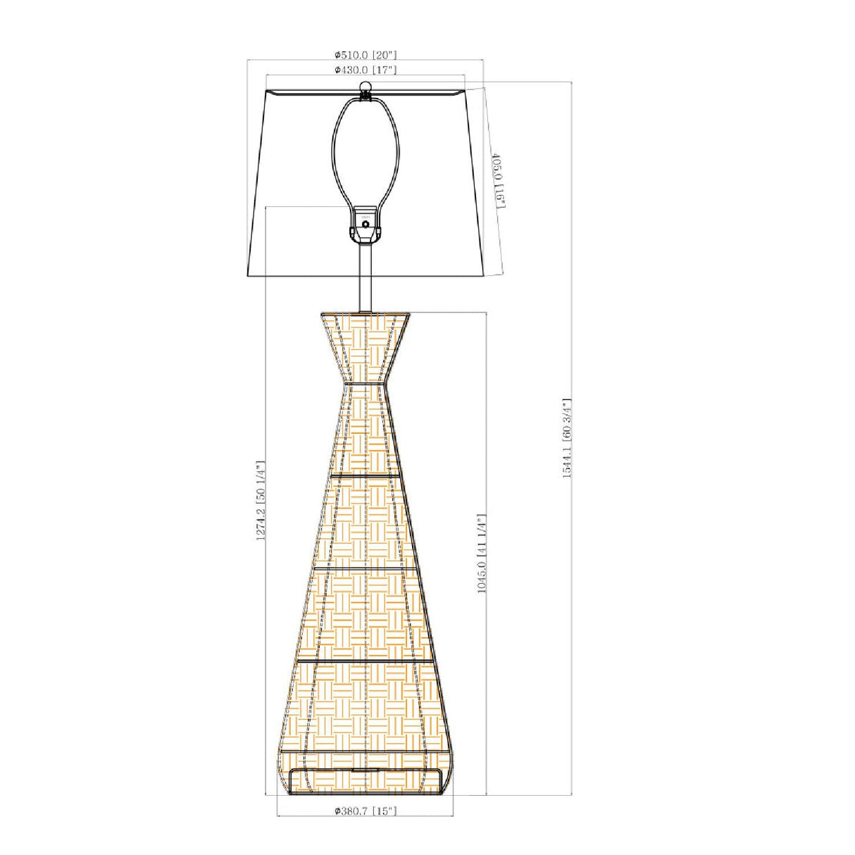 Modern European furniture - Hourglass Rattan Accent Floor Lamp - www.oroa.com