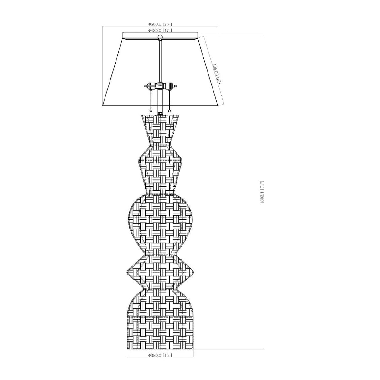 Modern European furniture - Geometrical Rattan Layer Floor Lamp - www.oroa.com