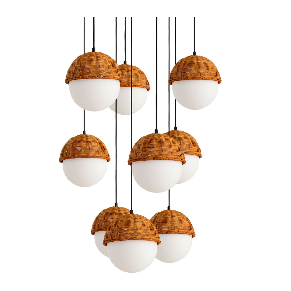 Modern European furniture - White Glass Sphere 9-Light Chandelier - www.oroa.com