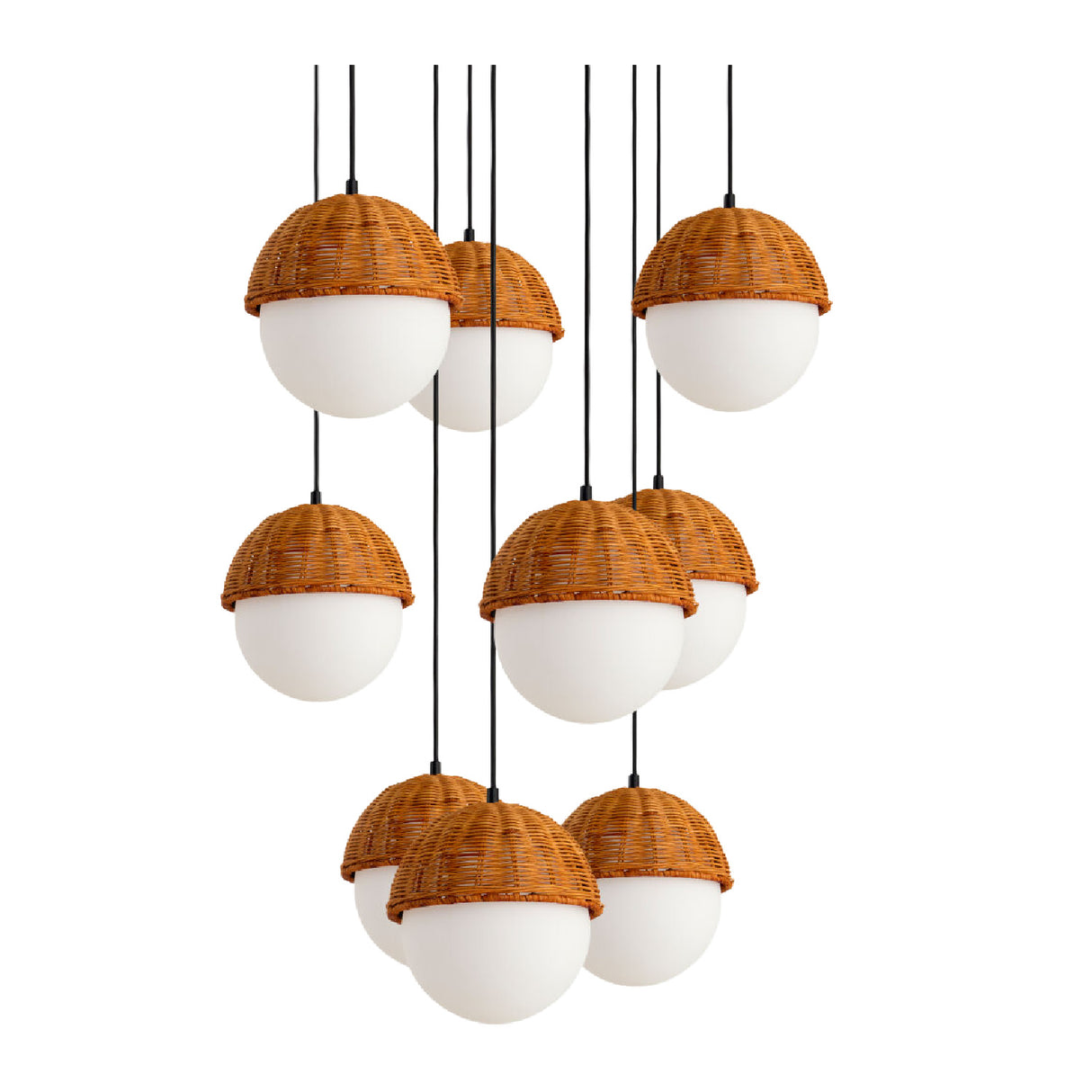 White Glass Sphere 9-Light Chandelier | Oroa.com