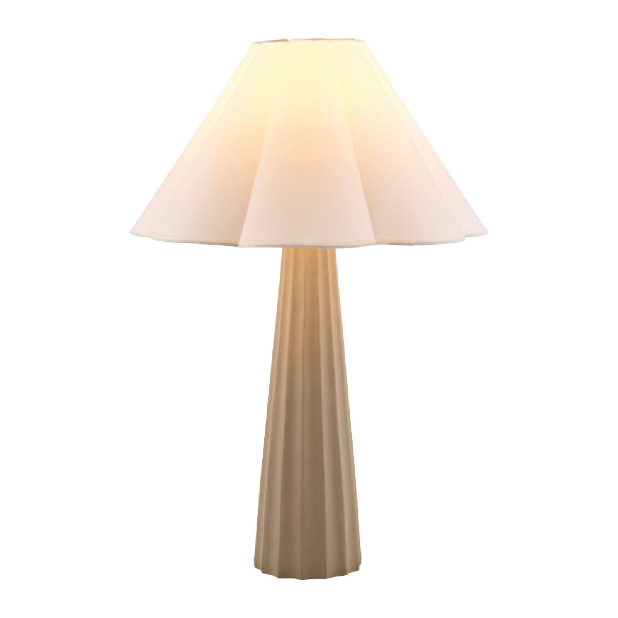 Modern European furniture - Scalloped White Cotton Table Lamp - www.oroa.com