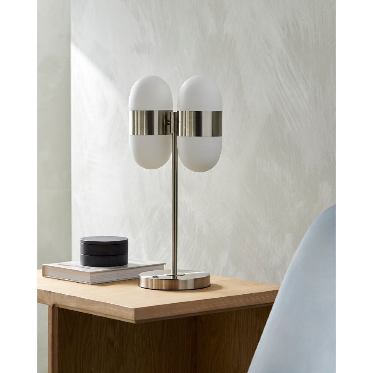 Modern European furniture - Dual White Glass Table Lamp - www.oroa.com