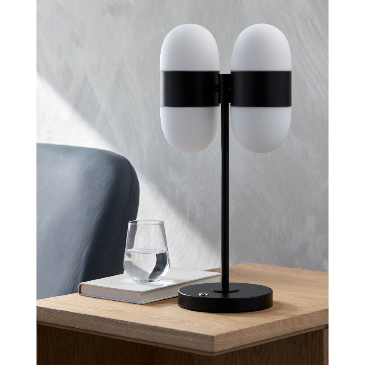 Modern European furniture - Dual White Glass Table Lamp - www.oroa.com