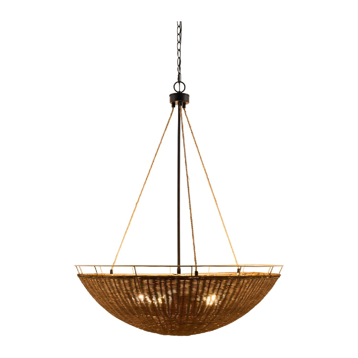 Modern European furniture - Rattan Bowl 3-Light Chandelier - www.oroa.com