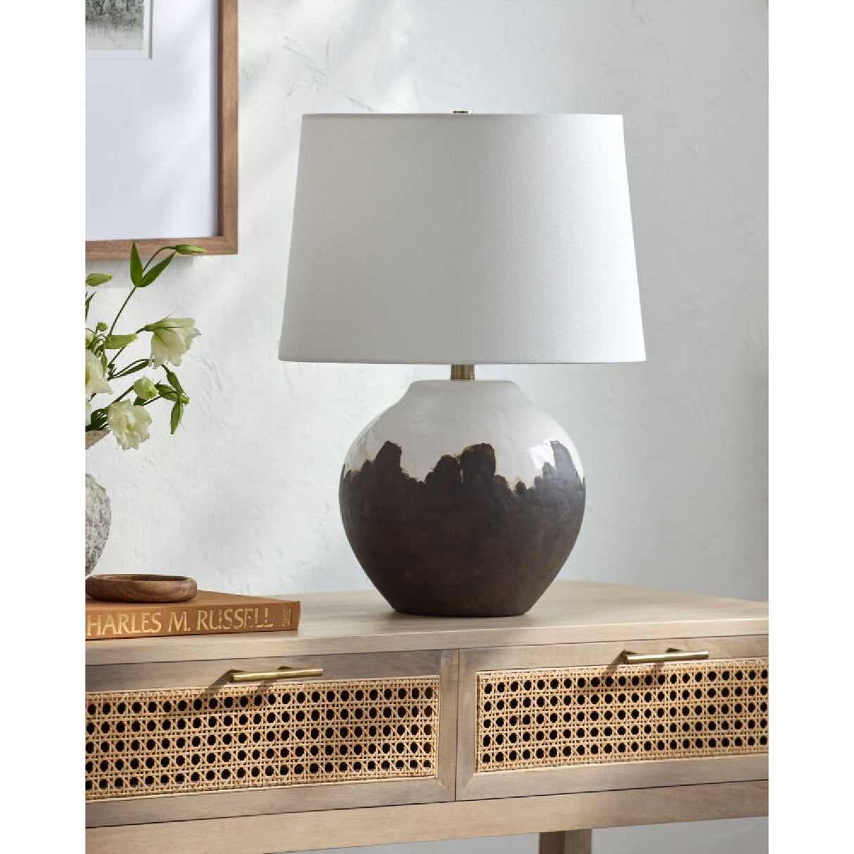 Modern European furniture - Brown Ceramic Accent Table Lamp - www.oroa.com