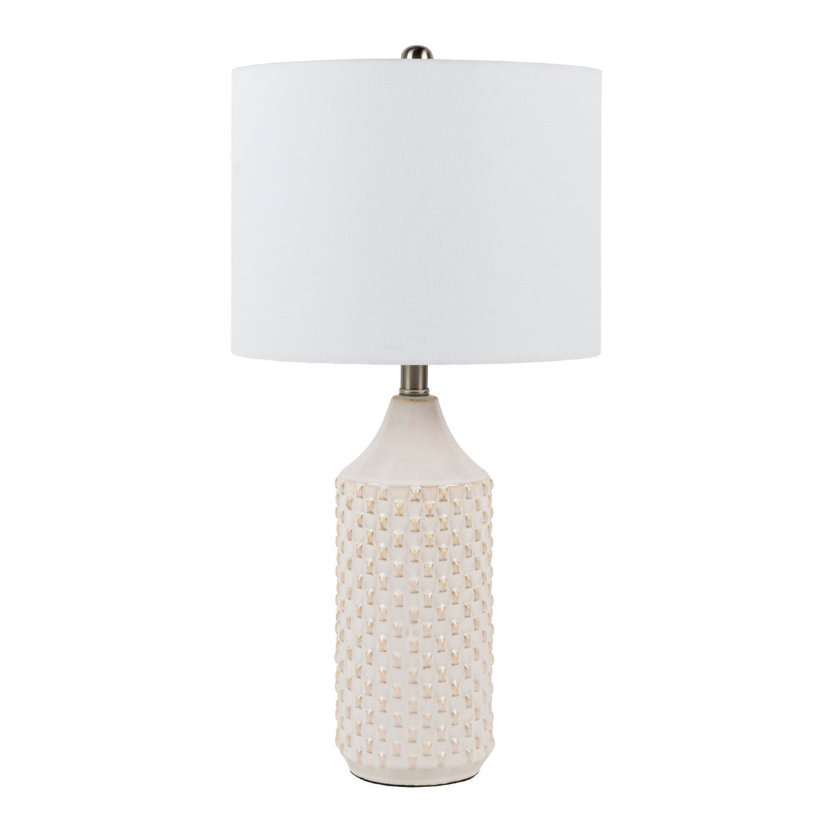 Modern European furniture - White Ceramic Linen Table Lamp - www.oroa.com