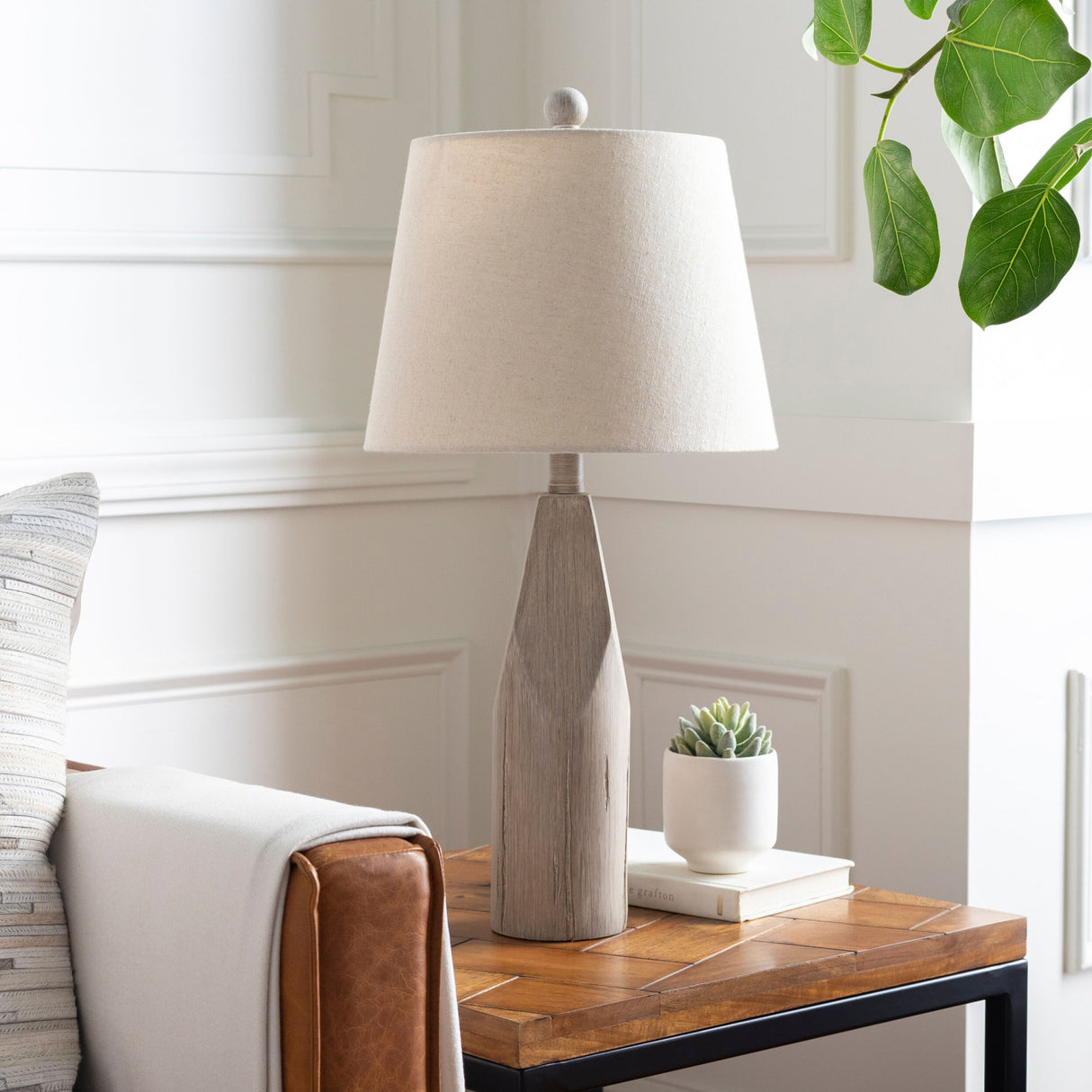 Weathered Gray Accent Table Lamp | Oroa.com