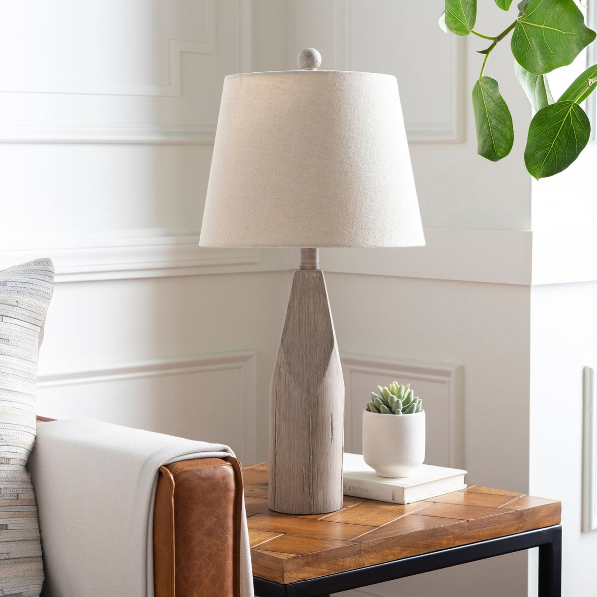 Modern European furniture - Weathered Gray Accent Table Lamp - www.oroa.com