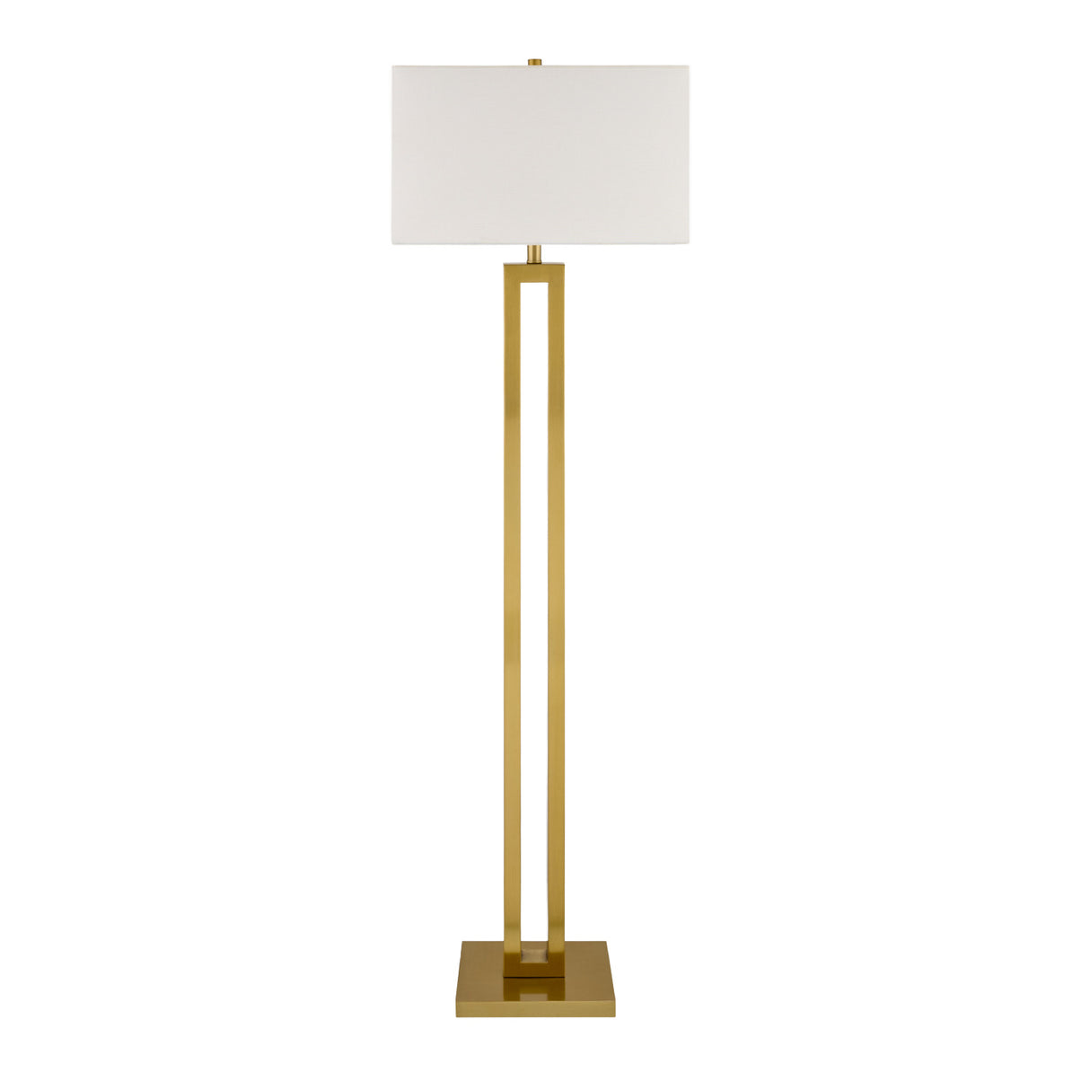 White Linen Gold Floor Lamp | Oroa.com