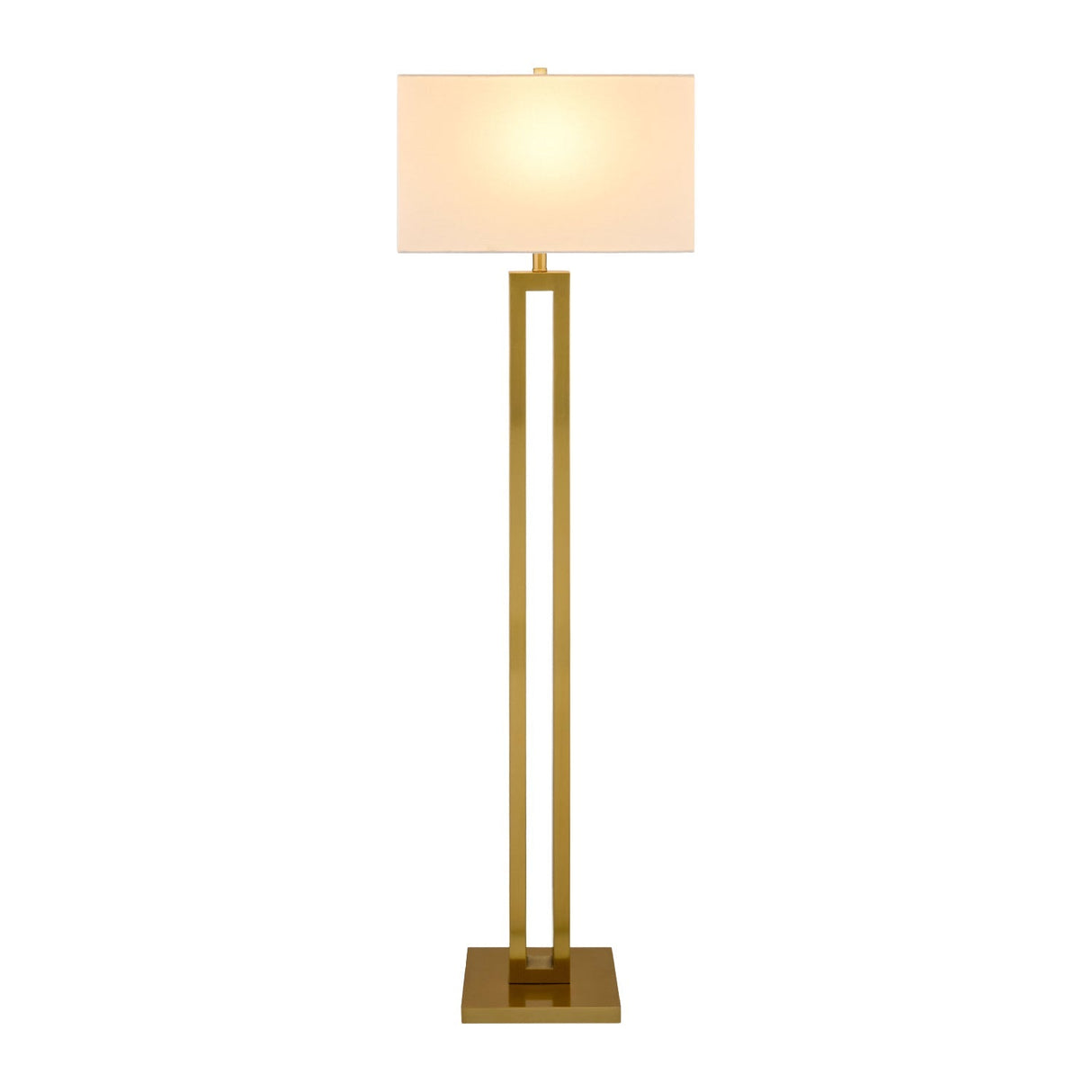 Modern European furniture - White Linen Gold Floor Lamp - www.oroa.com