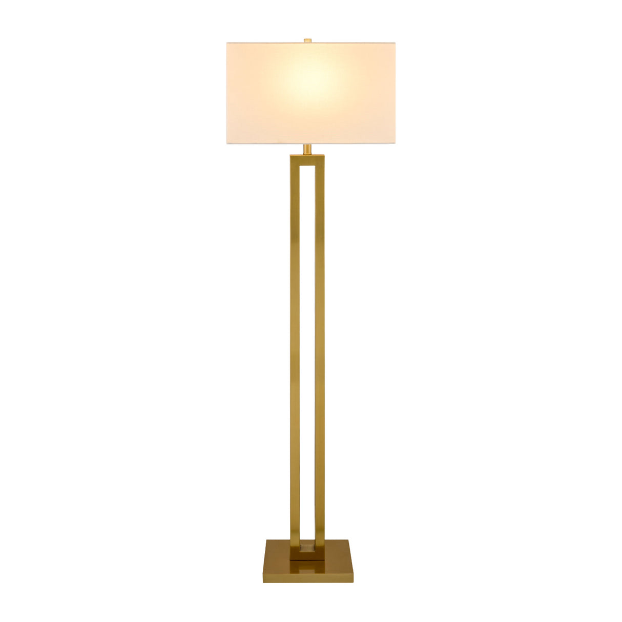 White Linen Gold Floor Lamp | Oroa.com