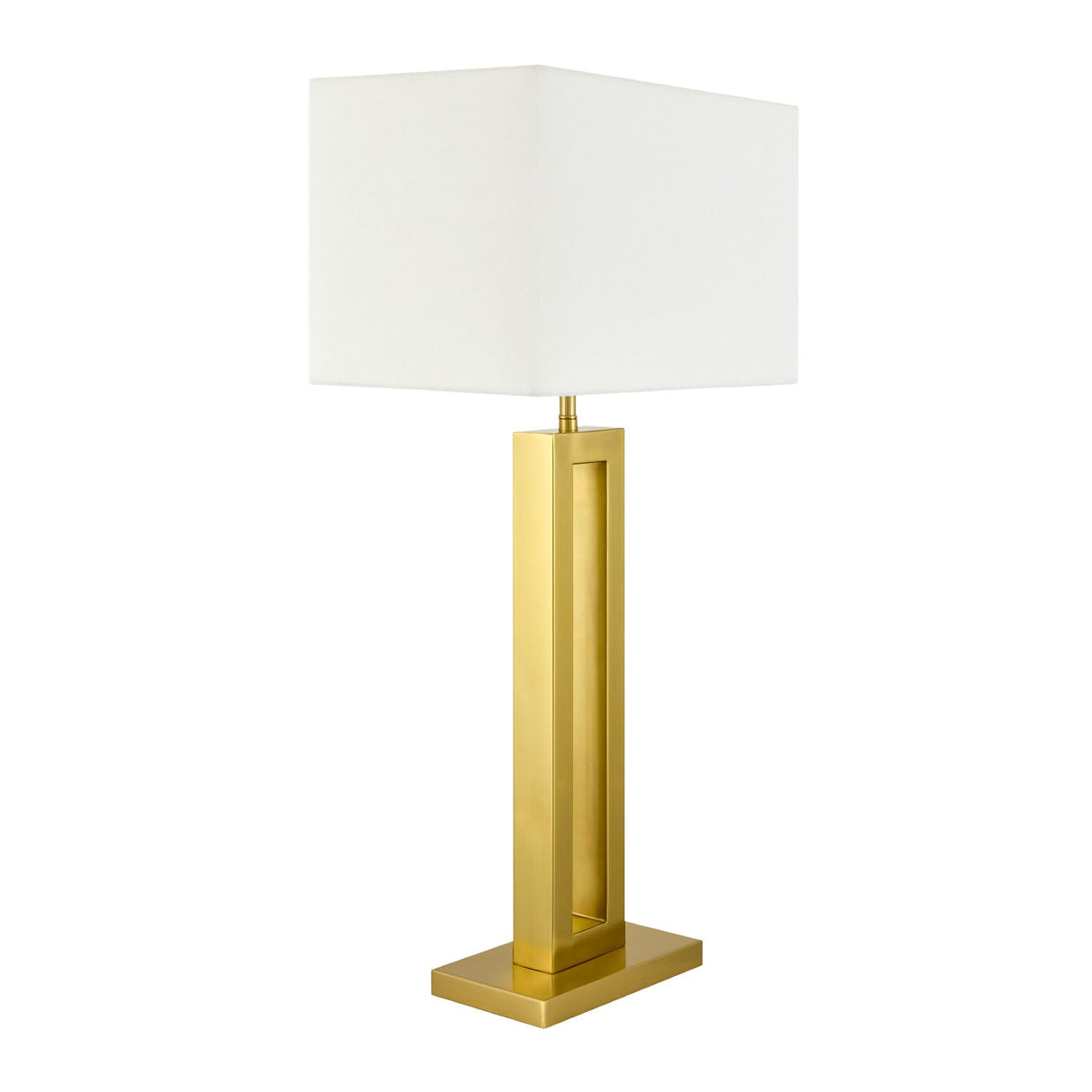 Modern European furniture - White Linen Gold Table Lamp - www.oroa.com