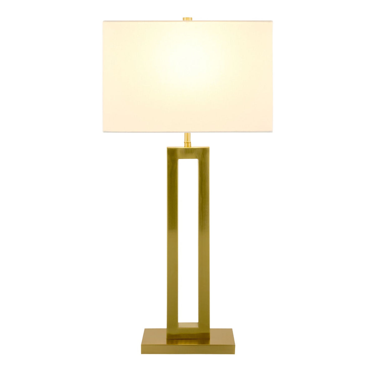 Modern European furniture - White Linen Gold Table Lamp - www.oroa.com