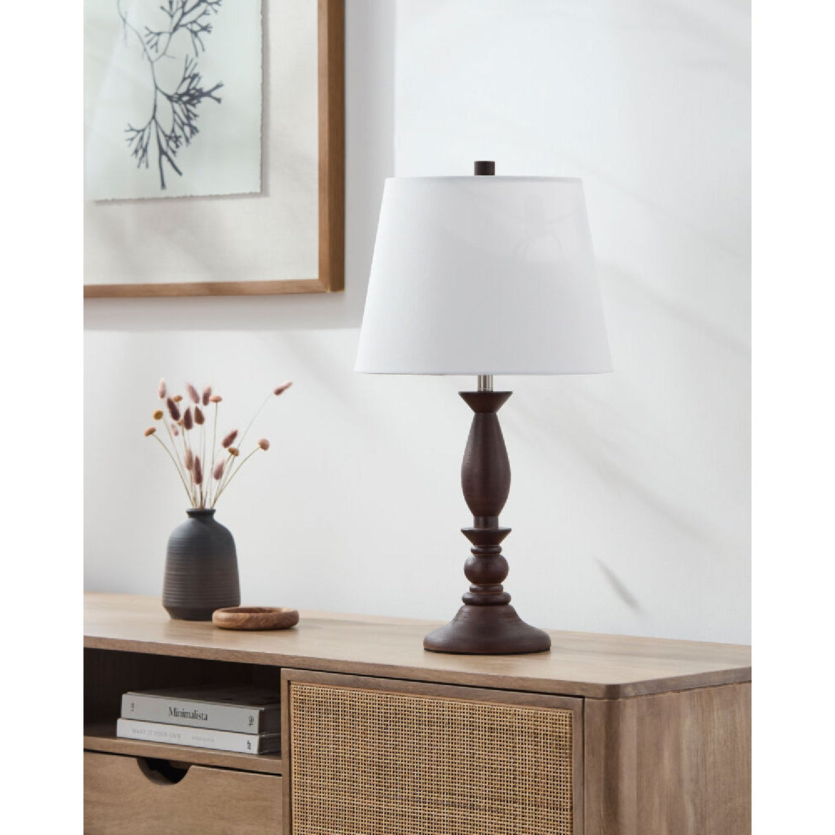 Modern European furniture - Linen Wood Veneer Table Lamp - www.oroa.com