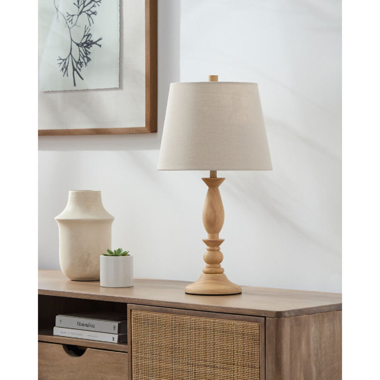 Modern European furniture - Linen Wood Veneer Table Lamp - www.oroa.com