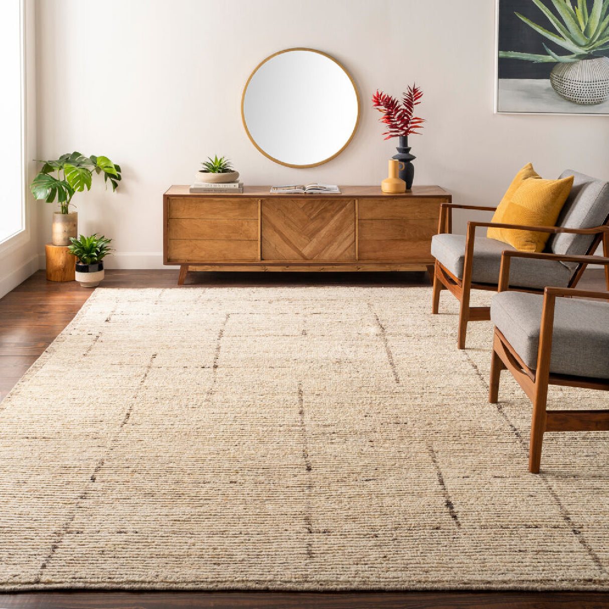 Modern furniture - Cream Hand-Knotted Wool Carpet - www.oroa.com