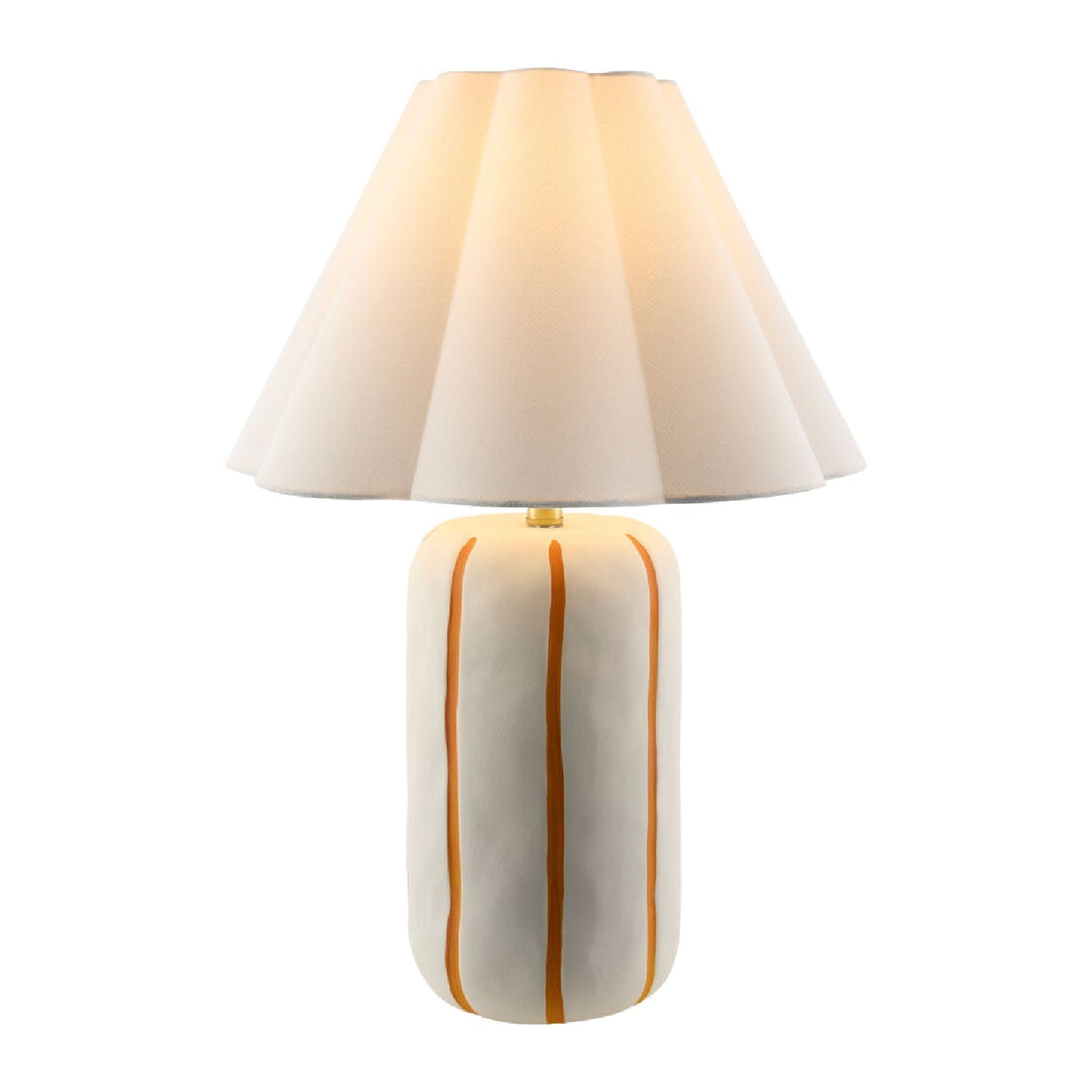 Modern European furniture - Scalloped White Linen Table Lamp - www.oroa.com
