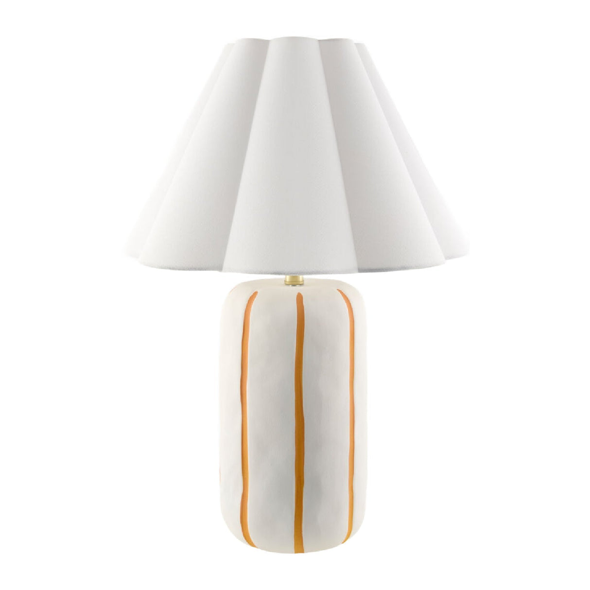 Modern European furniture - Scalloped White Linen Table Lamp - www.oroa.com