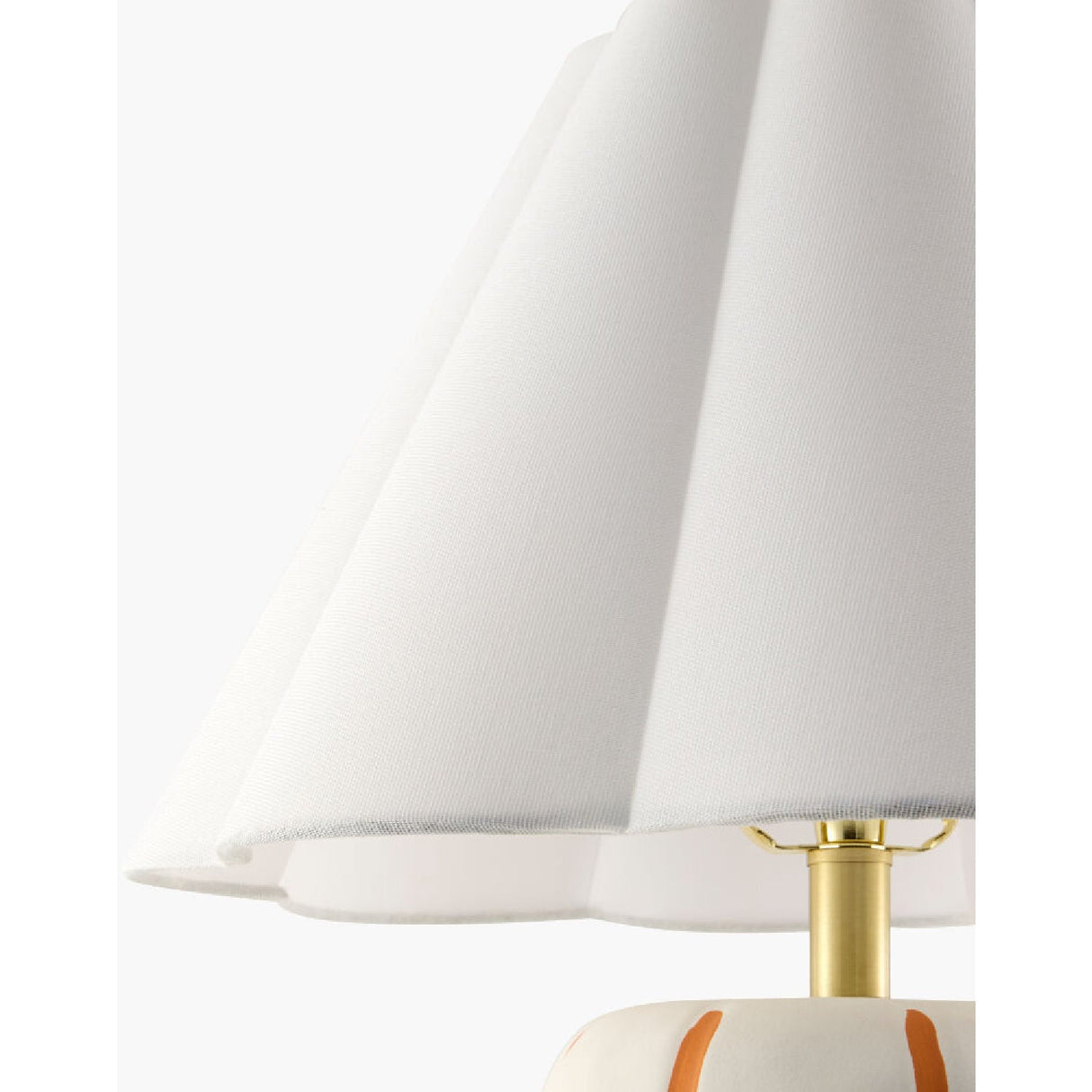 Modern European furniture - Scalloped White Linen Table Lamp - www.oroa.com