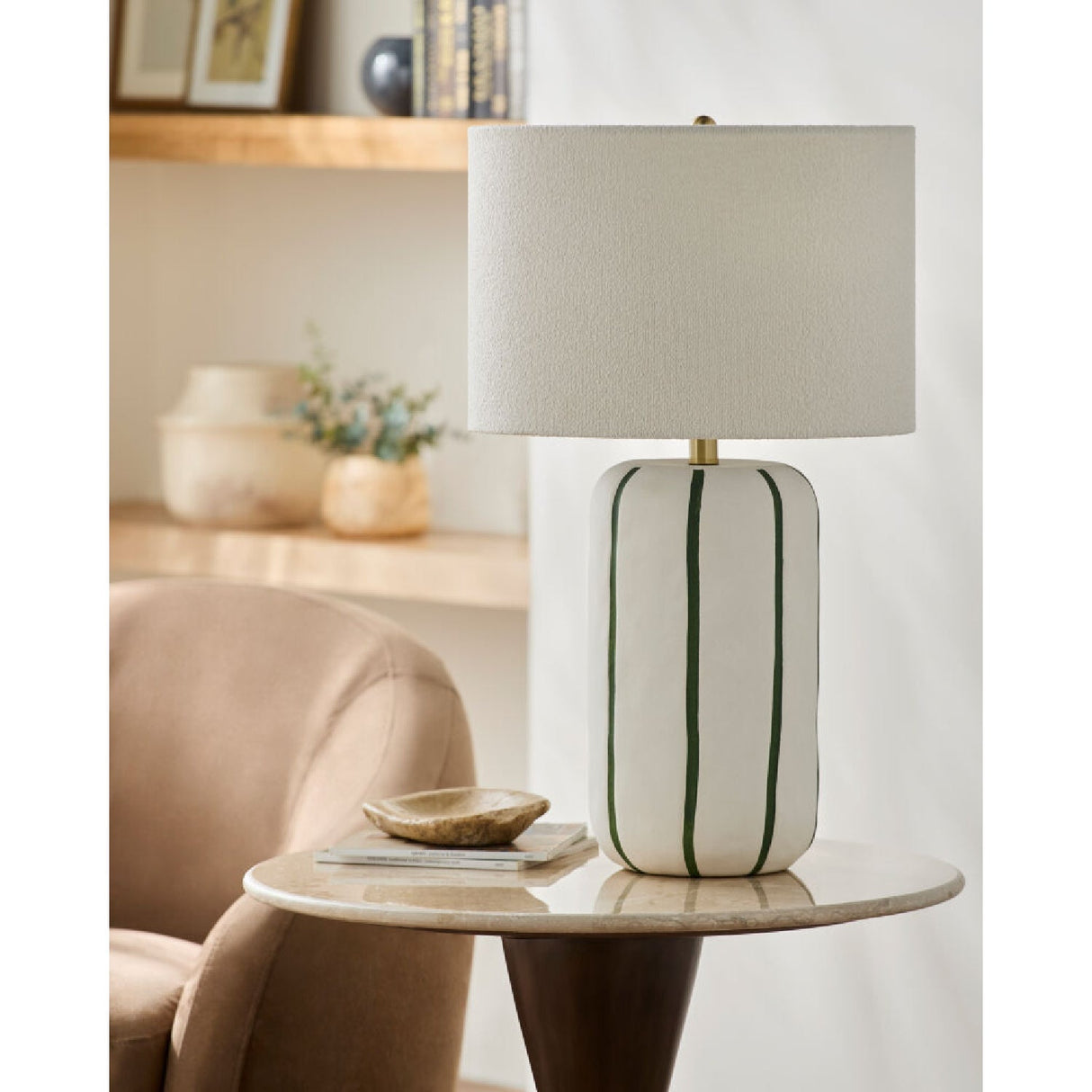 Modern European furniture - Line Painted Ceramic Table Lamp - www.oroa.com