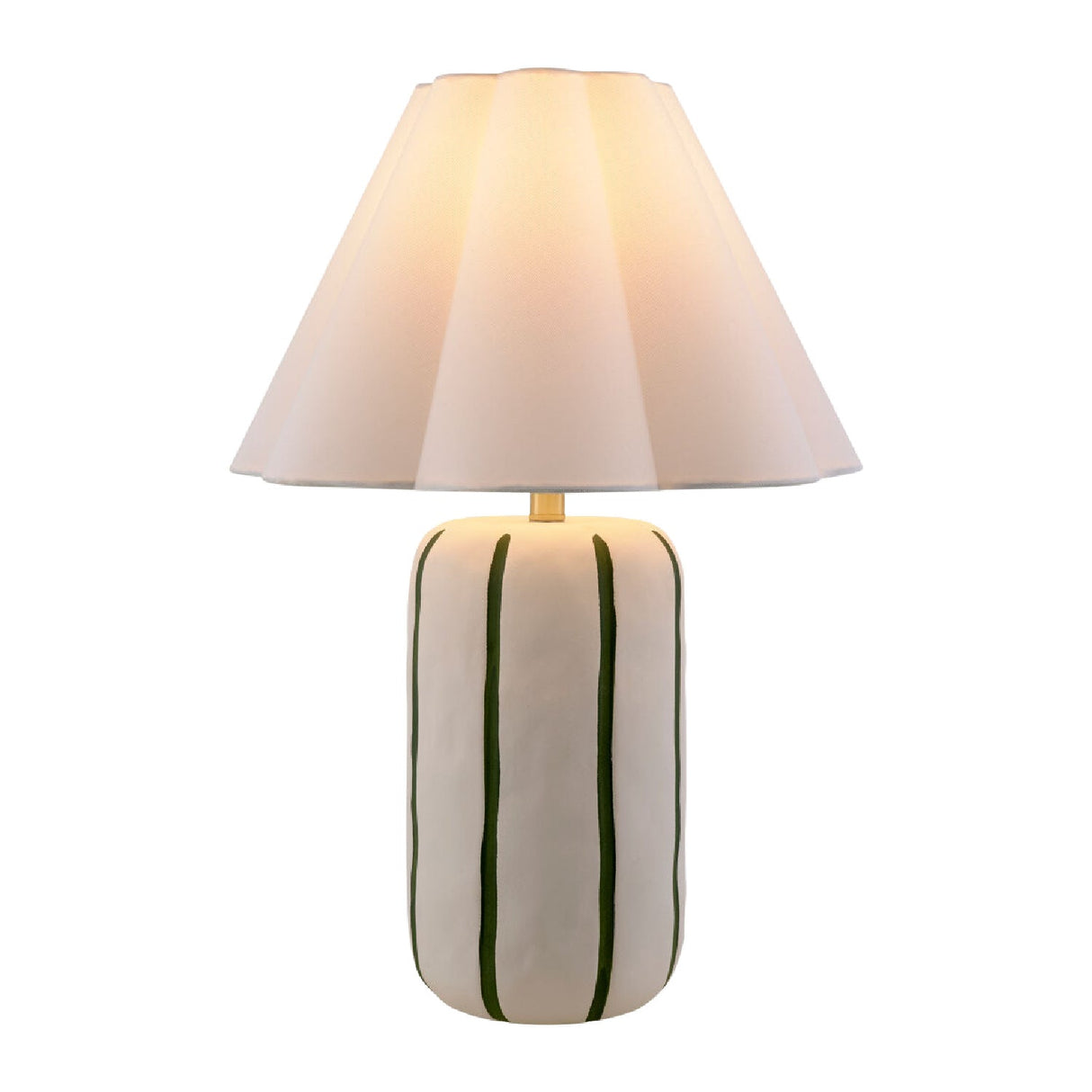 Modern European furniture - Scalloped White Linen Table Lamp - www.oroa.com