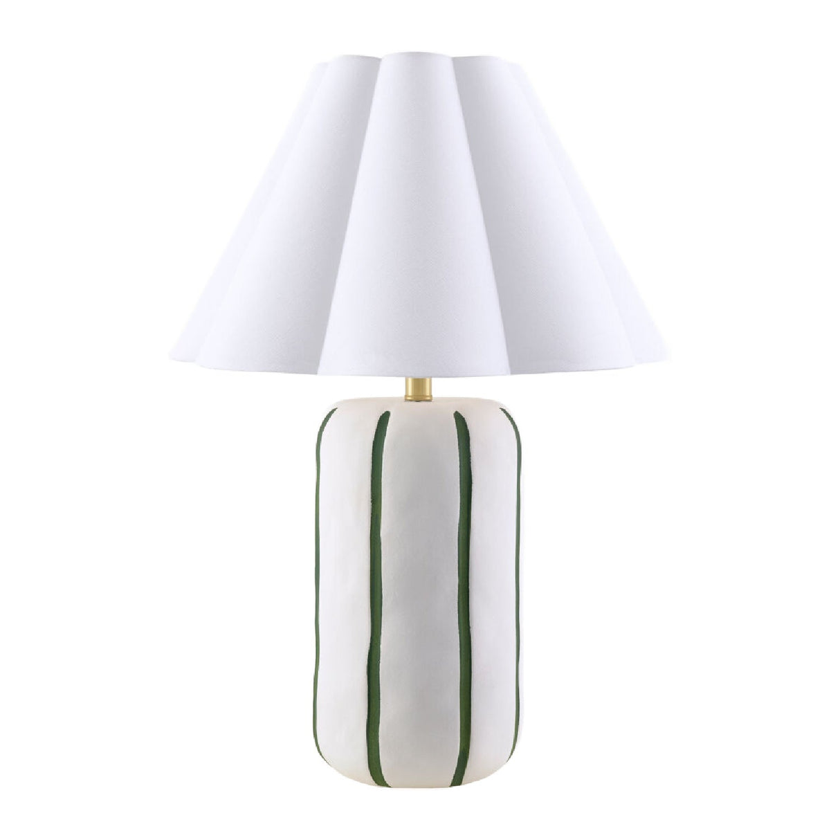 Modern European furniture - Scalloped White Linen Table Lamp - www.oroa.com