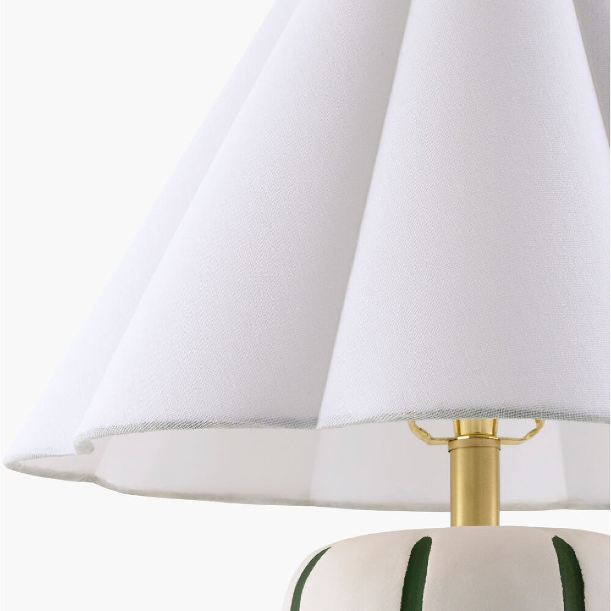 Modern European furniture - Scalloped White Linen Table Lamp - www.oroa.com