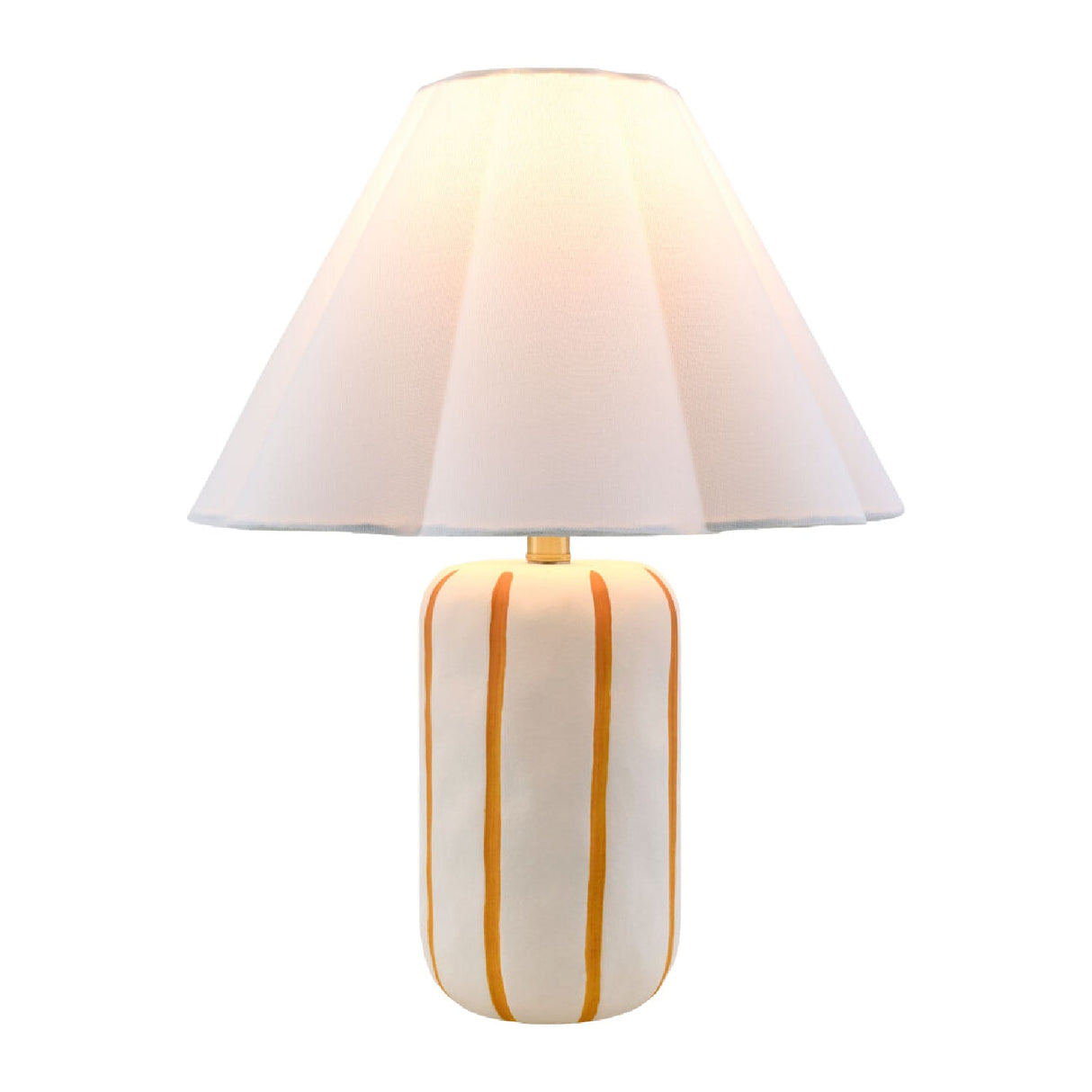 Modern European furniture - Ceramic Scalloped Linen Table Lamp - www.oroa.com