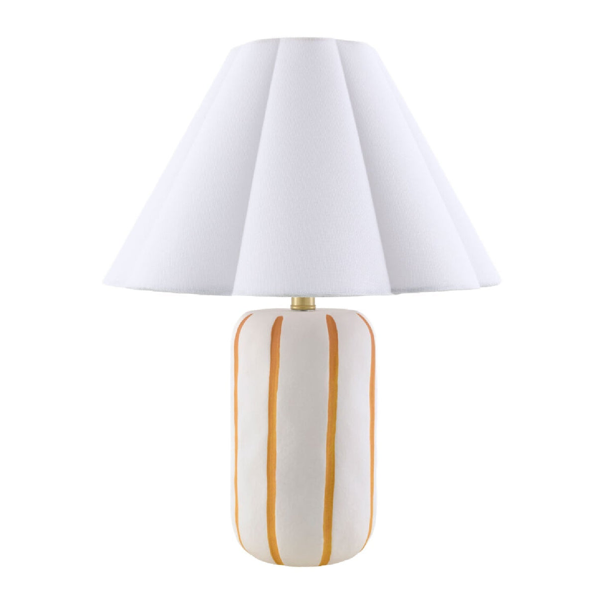 Modern European furniture - Ceramic Scalloped Linen Table Lamp - www.oroa.com
