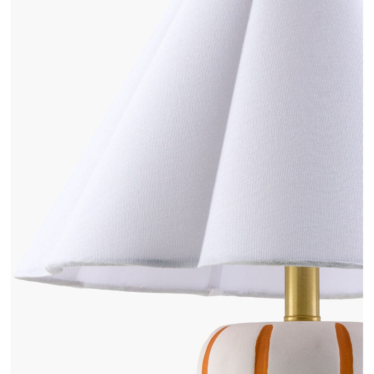 Modern European furniture - Ceramic Scalloped Linen Table Lamp - www.oroa.com