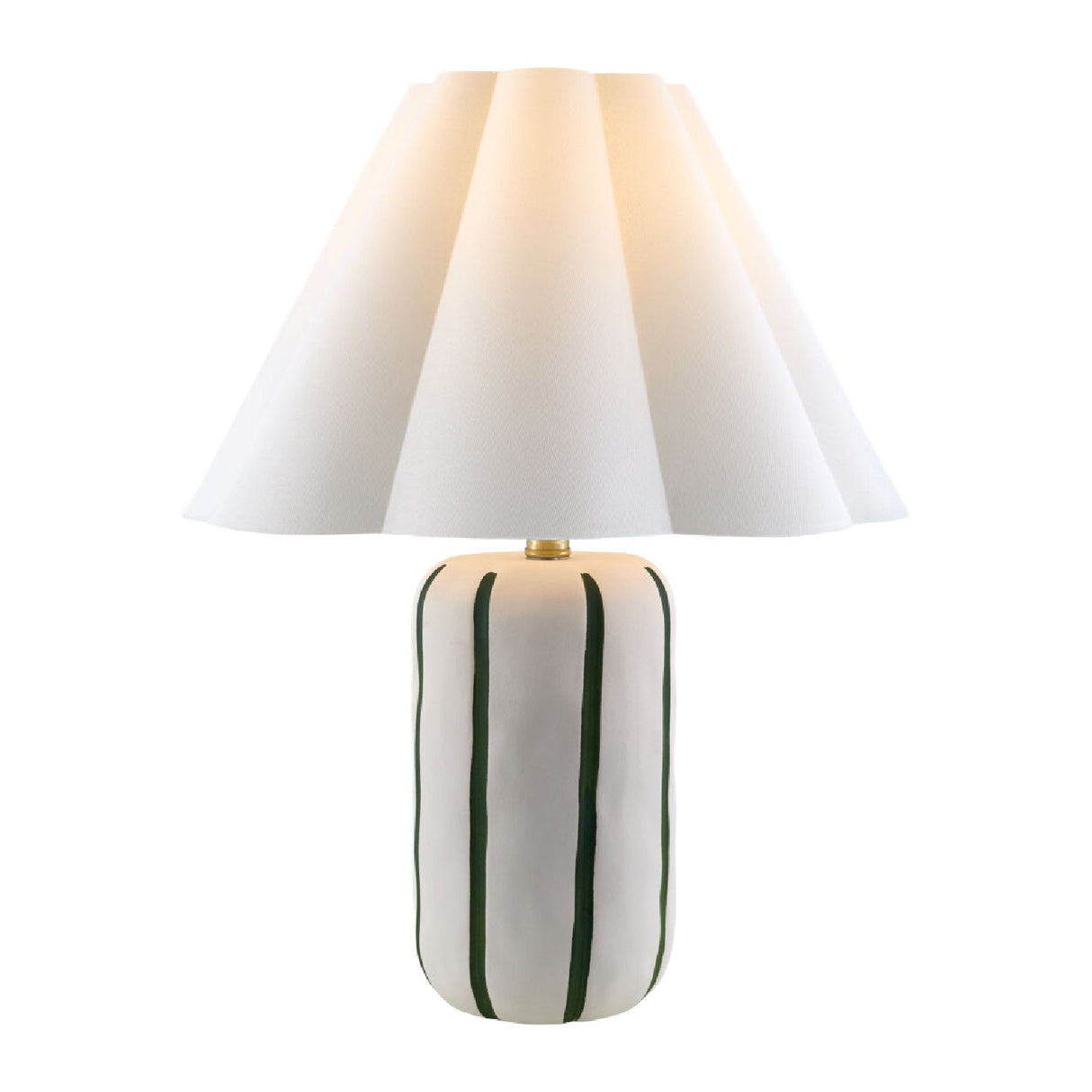 Modern European furniture - Ceramic Scalloped Linen Table Lamp - www.oroa.com