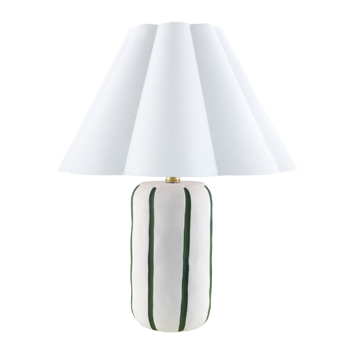 Modern European furniture - Ceramic Scalloped Linen Table Lamp - www.oroa.com