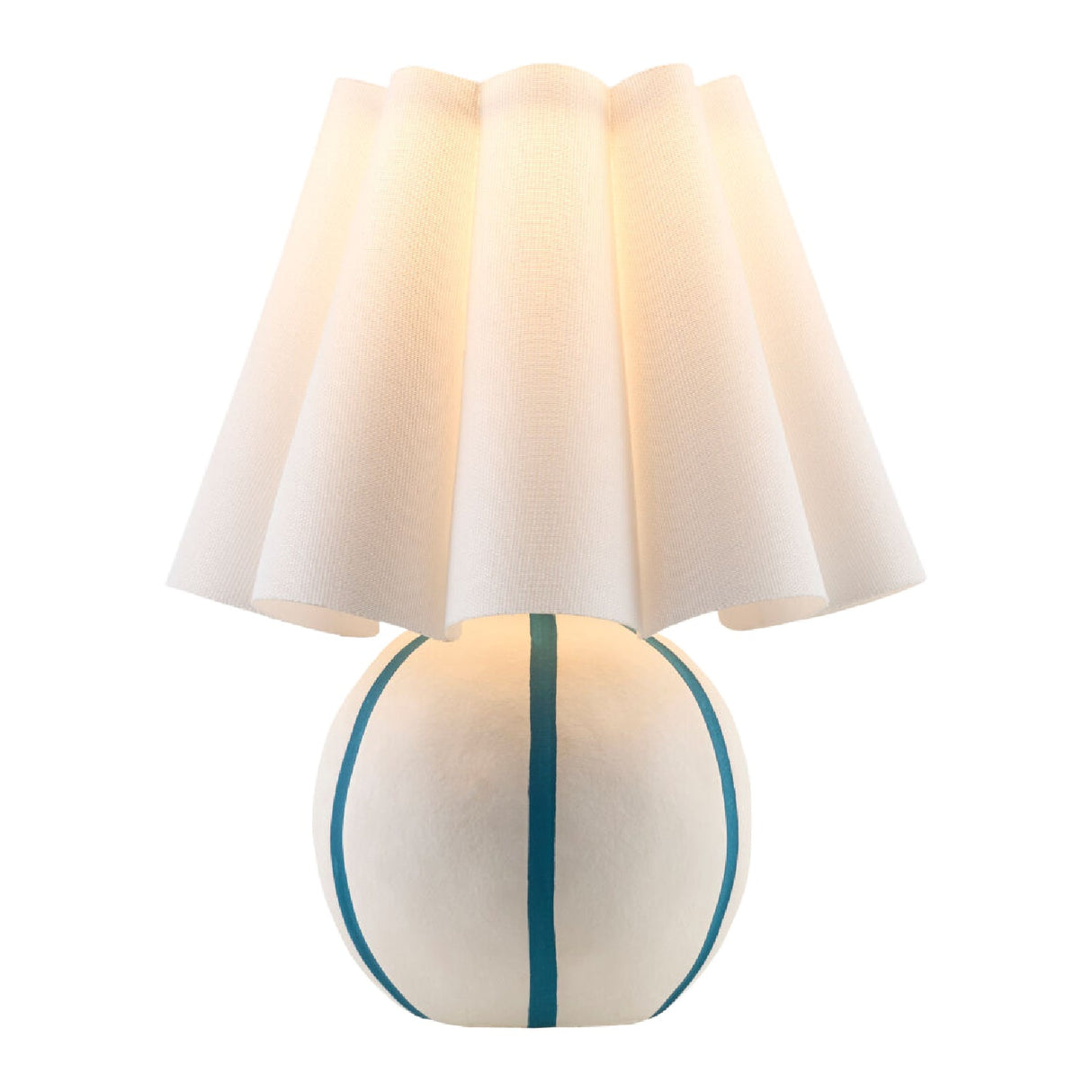 Modern European furniture - Lined Round Ceramic Table Lamp - www.oroa.com