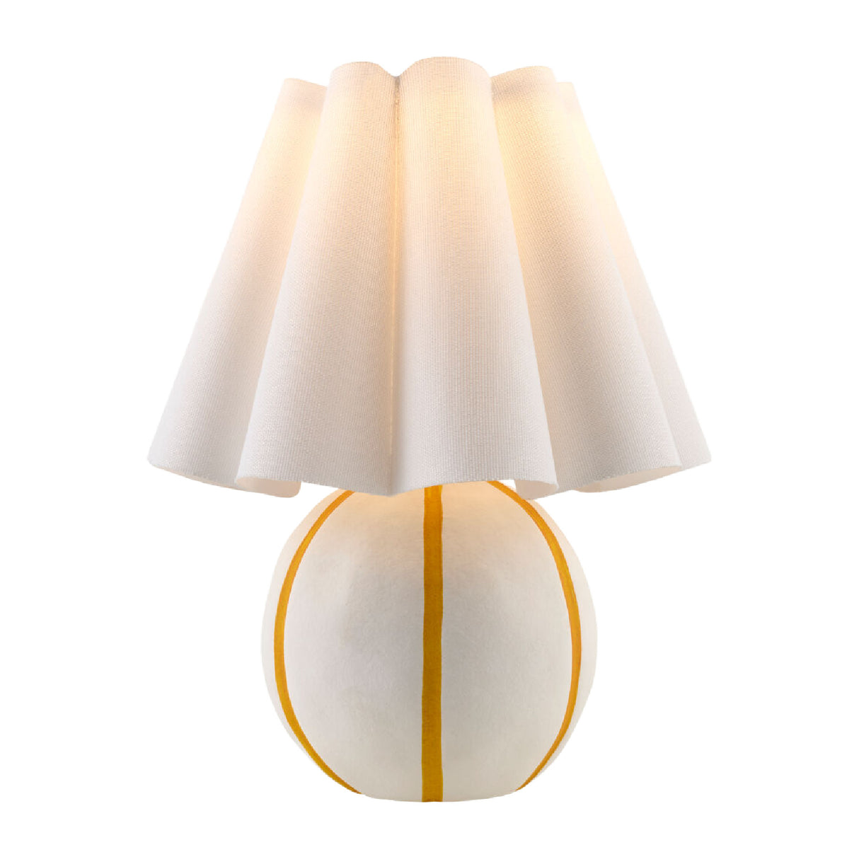 Modern European furniture - Lined Round Ceramic Table Lamp - www.oroa.com