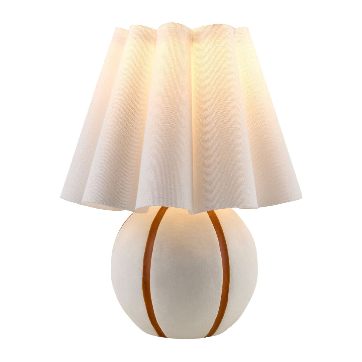 Modern European furniture - Lined Round Ceramic Table Lamp - www.oroa.com