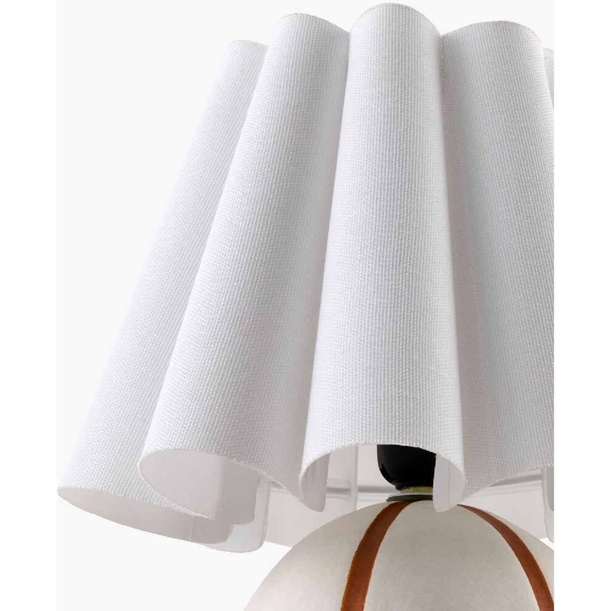 Modern European furniture - Lined Round Ceramic Table Lamp - www.oroa.com