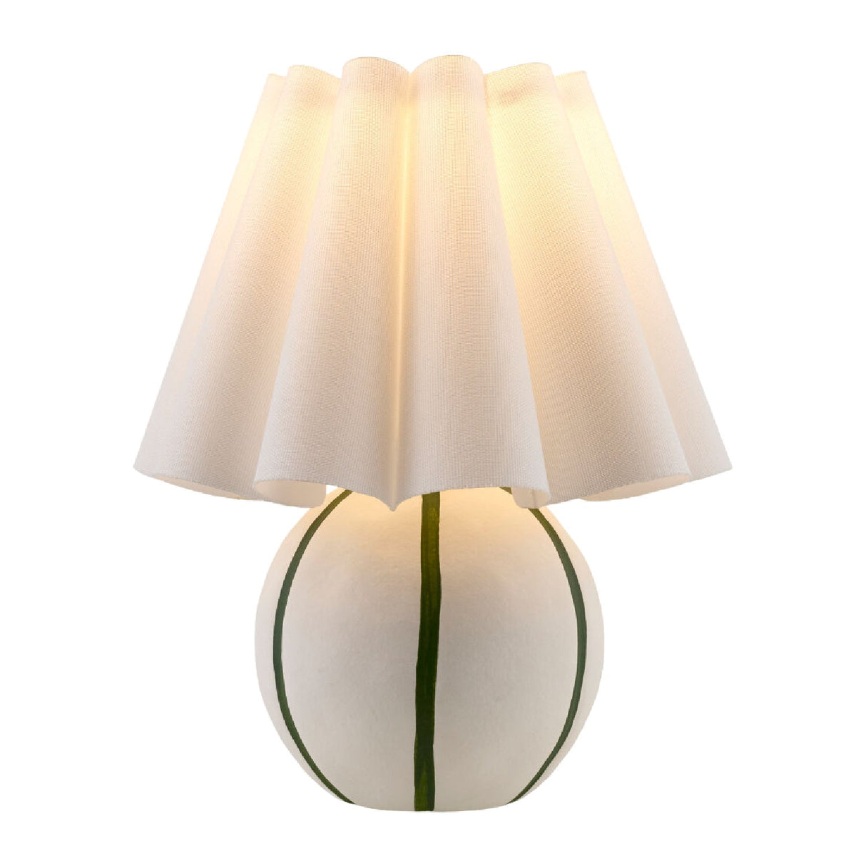 Modern European furniture - Lined Round Ceramic Table Lamp - www.oroa.com