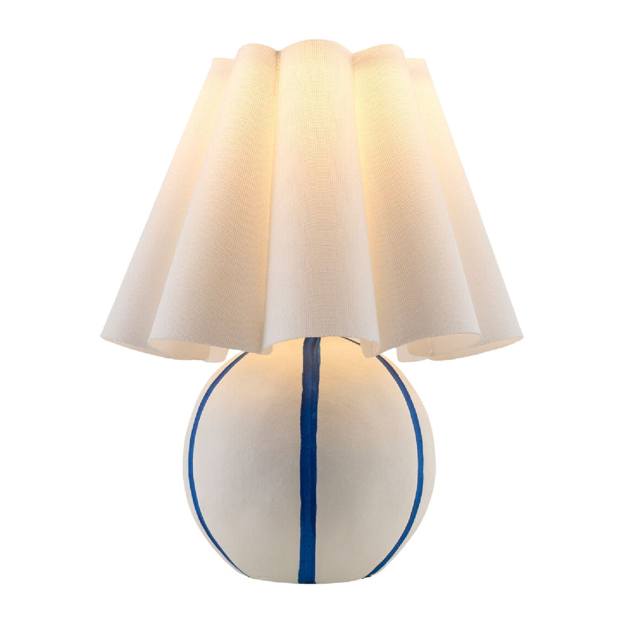 Modern European furniture - Lined Round Ceramic Table Lamp - www.oroa.com