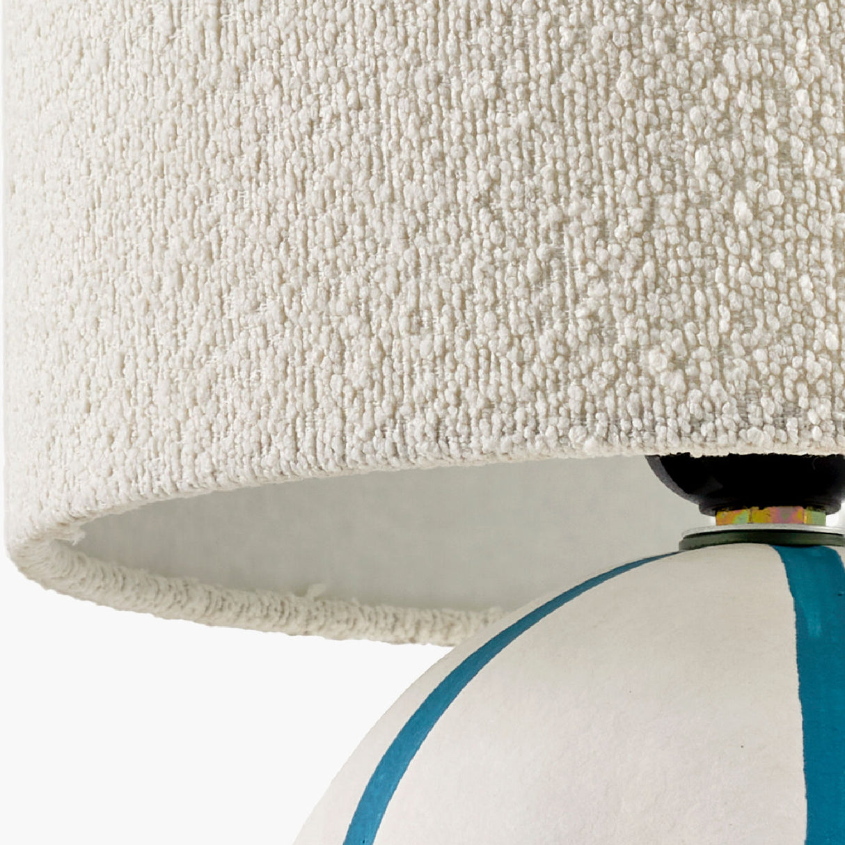 Modern European furniture - Round Lined Ceramic Table Lamp - www.oroa.com