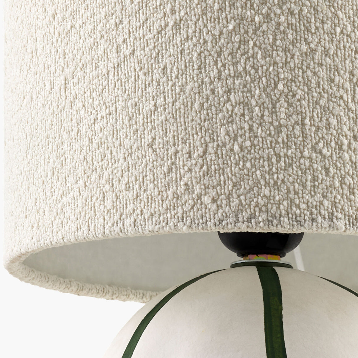 Modern European furniture - Round Lined Ceramic Table Lamp - www.oroa.com