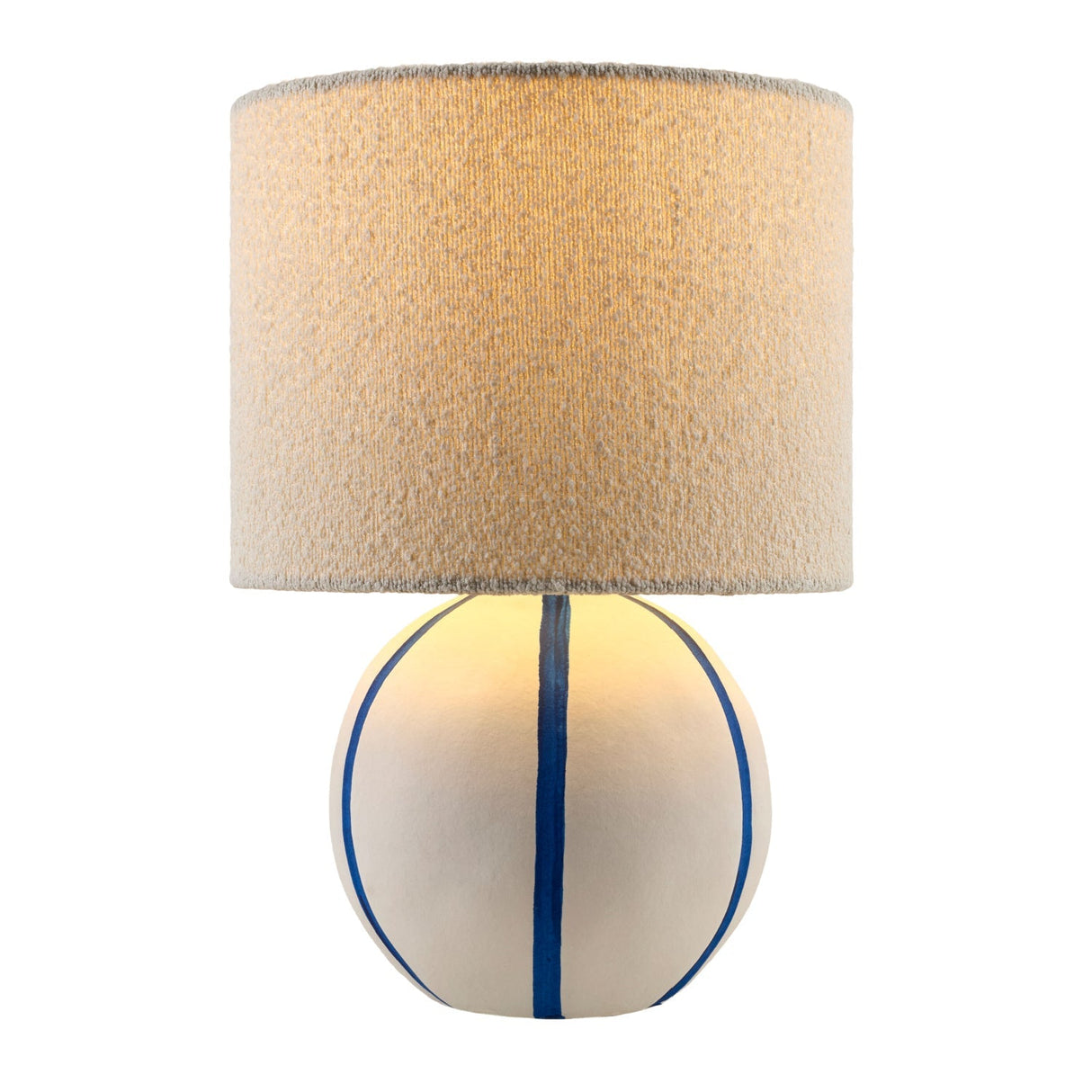 Modern European furniture - Round Lined Ceramic Table Lamp - www.oroa.com